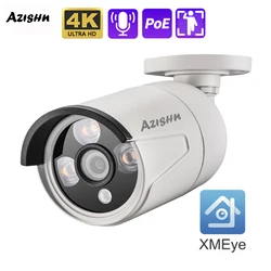 AZISHN 4K 8MP 5MP 4MP 3MP Outdoor IP Camera POE Waterproof H.265 Security Surveillance Bullet CCTV Camera Motion Detection XMEYE