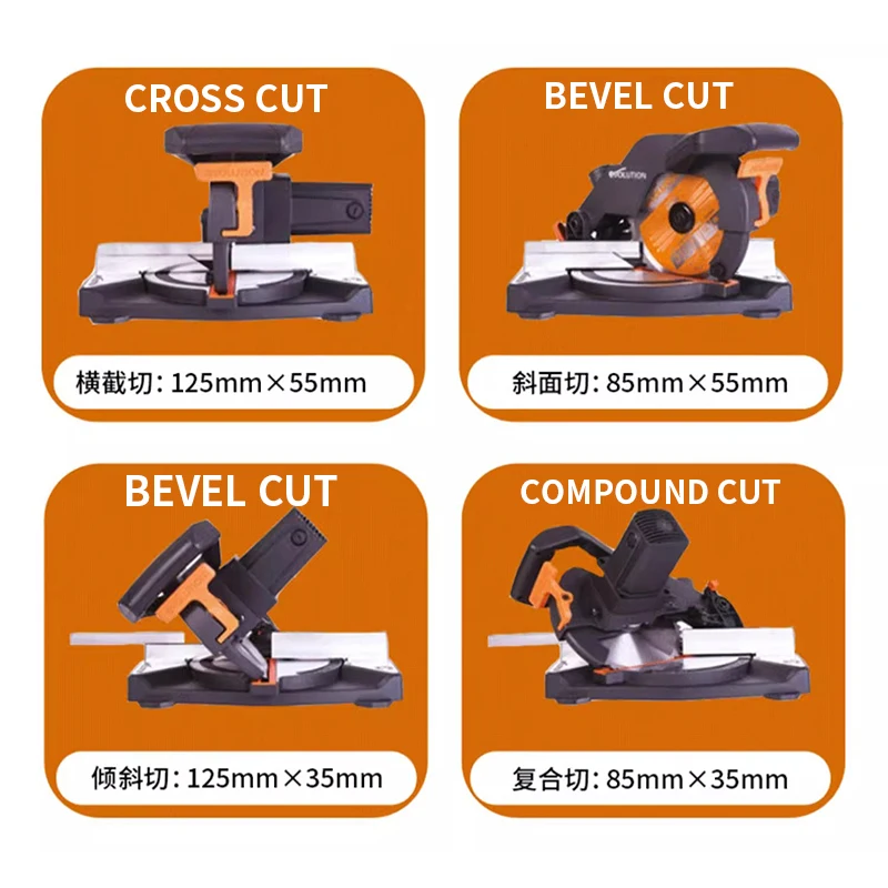 Portable cutting machine 10-Inch Sliding Miter Saw Plus Multi-Material Multi-Purpose Cutting Cuts Metal, Plastic