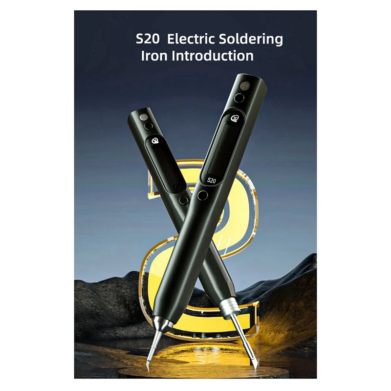 S20(K) Electric Soldering Iron 0.91 Inch OLED 500℃ Support PD/QC Powers Compatible With C115 Soldering Iron EU Plug