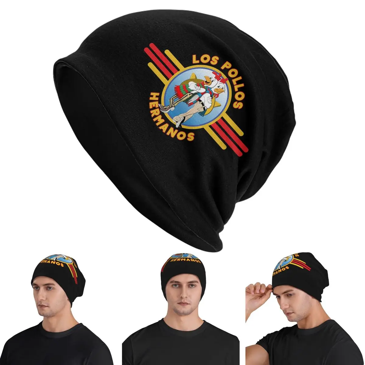 Los Pollos Hermanos Skullies Beanies Hats Warm Autumn Winter Outdoor Cap Knitted Bonnet Caps for Unisex Adult