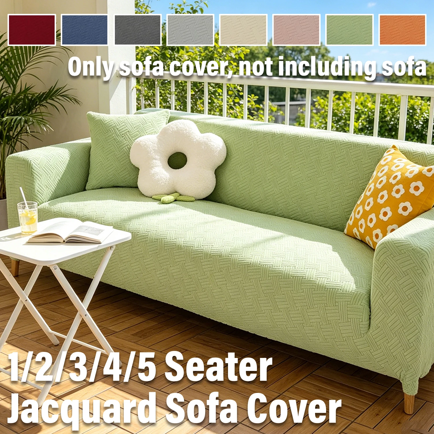 

1/2/3/4/5 Seater Couch Cover Luxury Jacquard Sofa Slipcover Washable Dust-proof Furniture Protector for Home Bedroom Hotel Decor