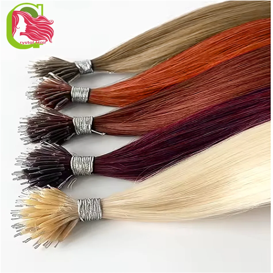

Fairy Remy Hair Extensions Nano Ring Tip Micro Beads Natural European Human Hair Highlights 18-30 Inch Real Remy Hair