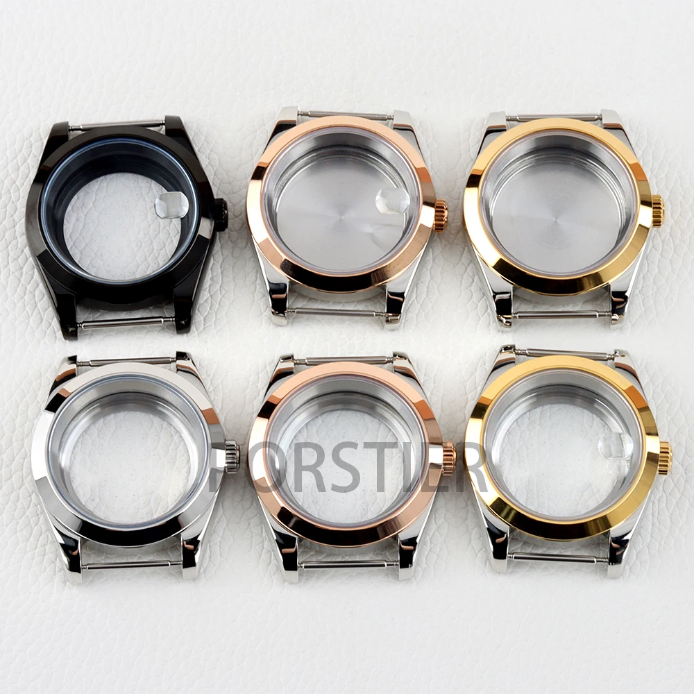 

36mm/39mm NH35 Watch Case Sapphire Glass Waterproof Black/Rose Gold/Silver Stainless steel for NH35 NH36 movement Watch Parts
