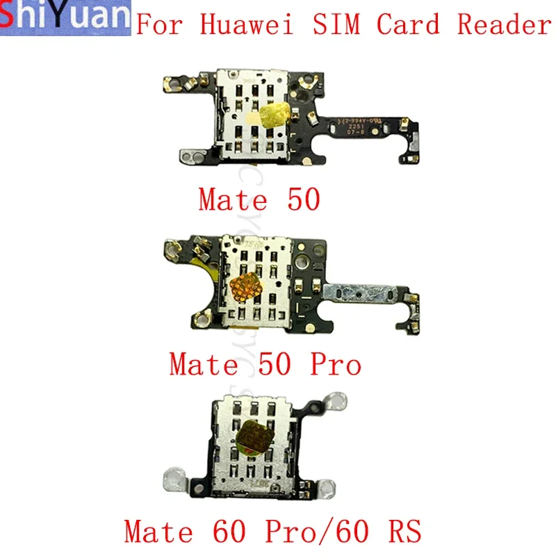 SIM Card Reader Board Slot For Huawei Mate 50 Pro 60 Pro RS Ultimate Sim Card Reader Flex Cable Repair Parts