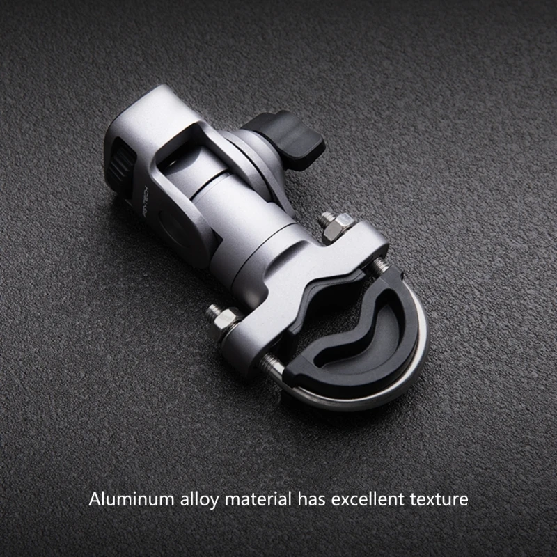 Aluminum Action Camera Handlebar Mount, 360 Rotation and Lock Any Direction, Shock-Resistant,1/4 Mount Screw Clip