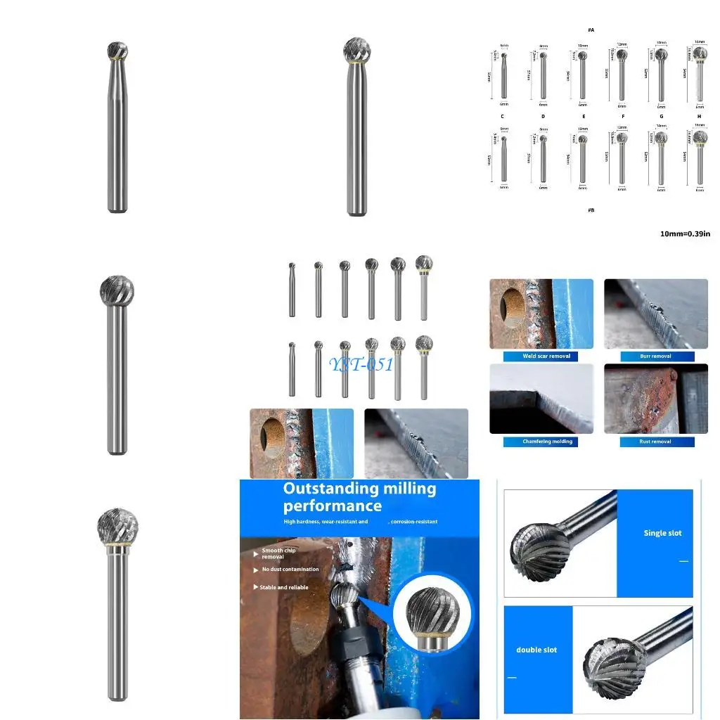 

E15A Роторный напильник из твердого металла, конструкция с двойной и одной канавкой для обработки металлических гравировок, для