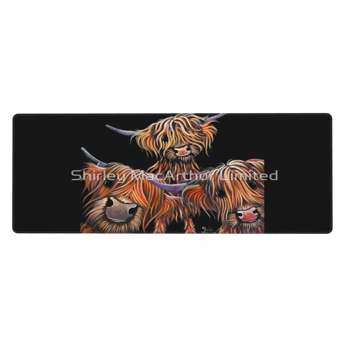 HiGHLaND CoW PRiNT SCoTTiSH THe BaKeD BeaNS BY SHiRLeY MacARTHuR Rubber Keyboard Pads