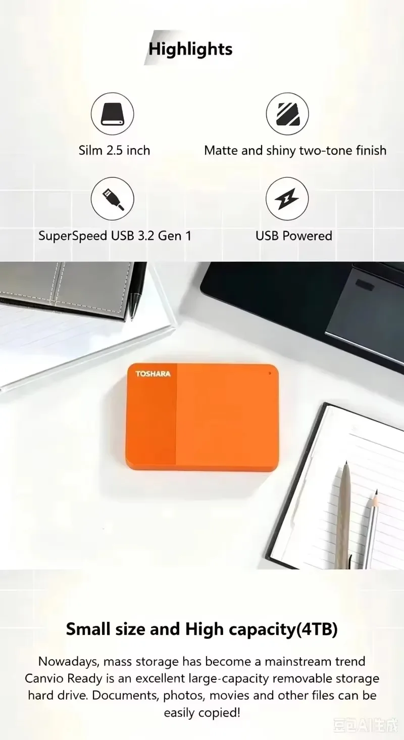 Multi-color selection External Hard Drive B3 Portable 2TB 4TB High Speed Disk For Laptop Desktop Mac Android Phone Data Backup