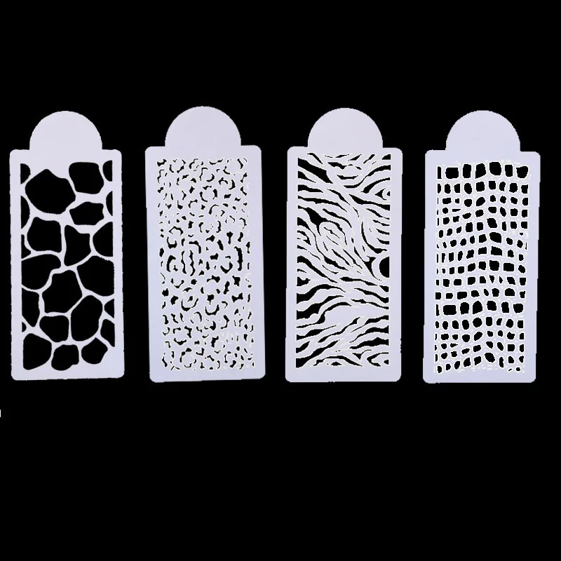 Cake spray mold, surrounding fancy hollow molds  leopard print leather pattern 4-piece set of spray mould