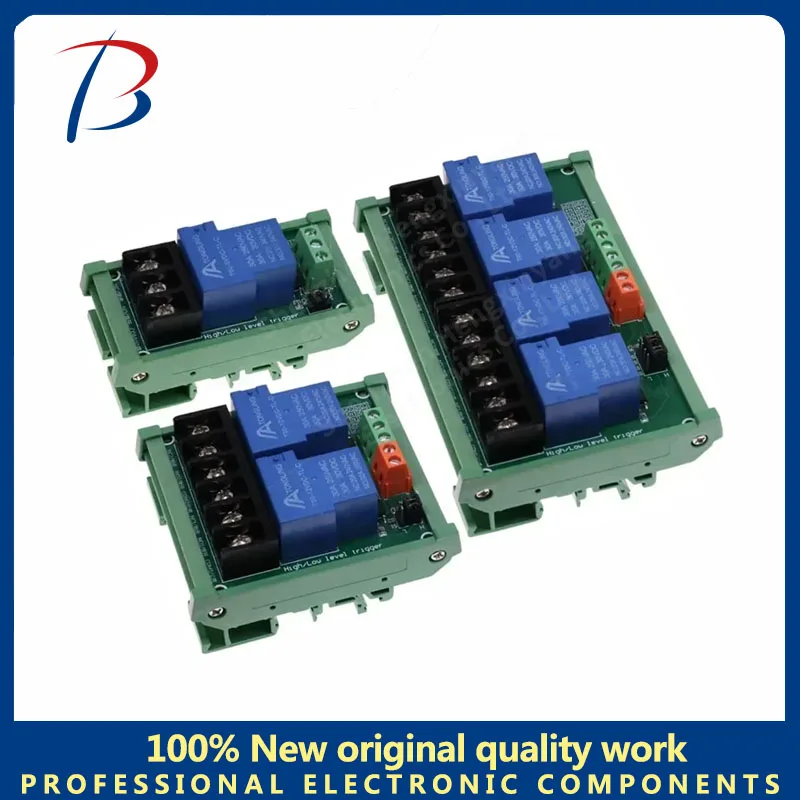 

1 Way 2 4 channel relay module 30A with optocoupler isolation 5V 12V 24V supports high and low Triger trigger with Guide Rail