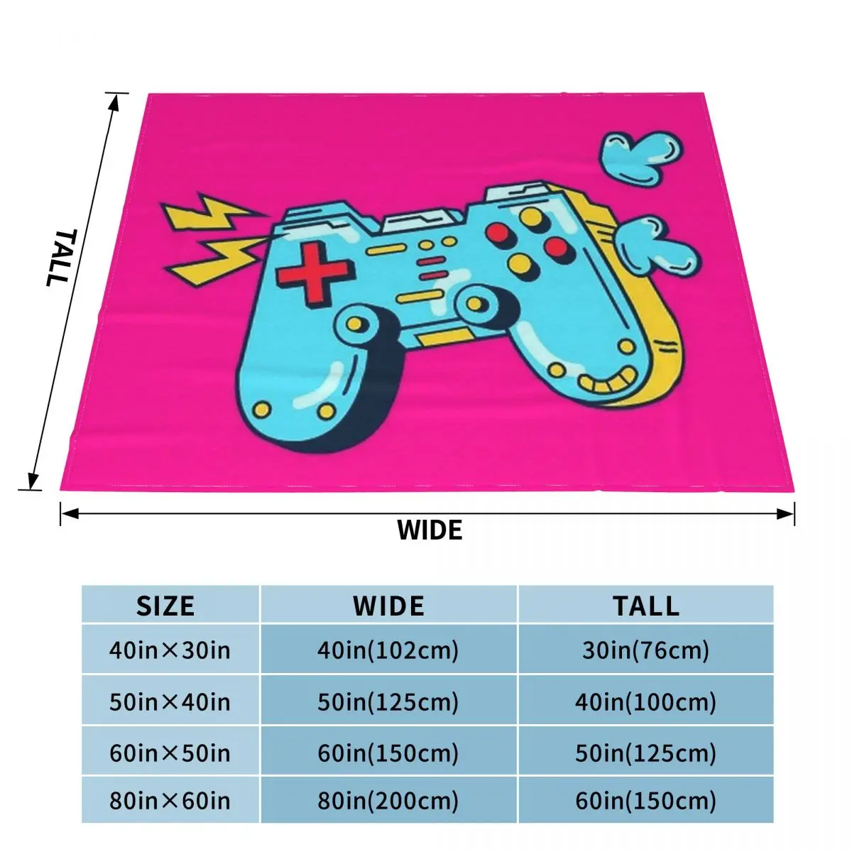 Gamer Cartoon Game Controller Blanket Soft Warm Flannel Throw Blanket Bedspread for Bed Living room Picnic Travel Home Sofa