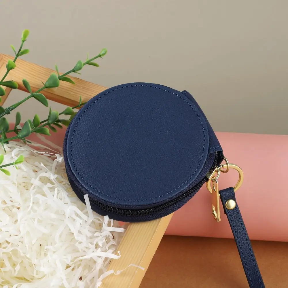 

PU Leather PU Leather Coin Purse Bag Pendant Keychain Zipper Round Wallet Earphone Bag Small Storage Bag Small Storage Bag