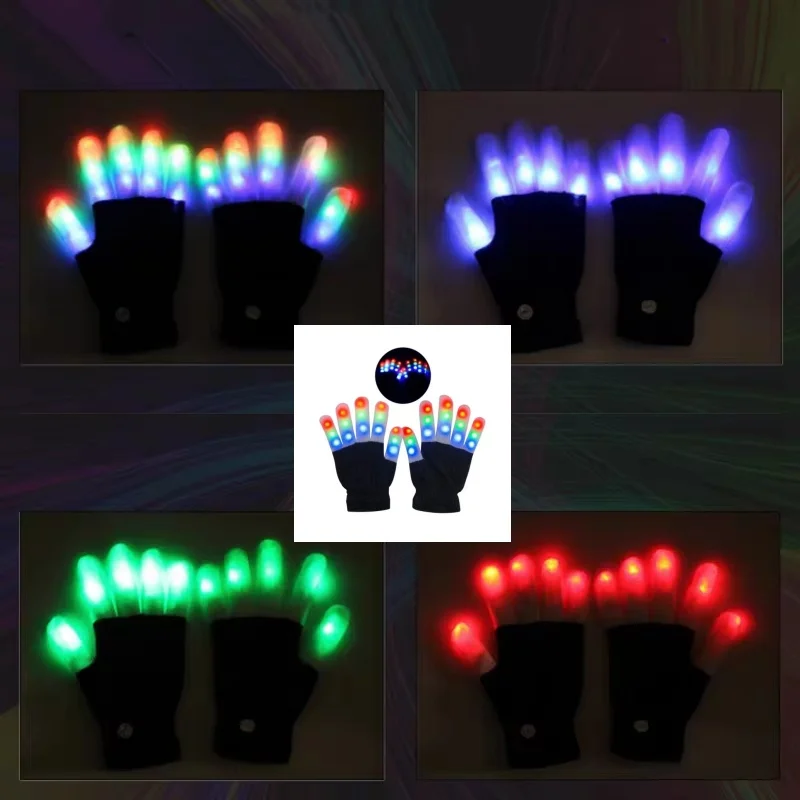 

Новые светодиодные перчатки для вечеринки в честь Хэллоуина, неоновые мигающие перчатки, светящиеся перчатки, волшебные перчатки, светящиеся мигающие перчатки с черепом, сценический реквизит