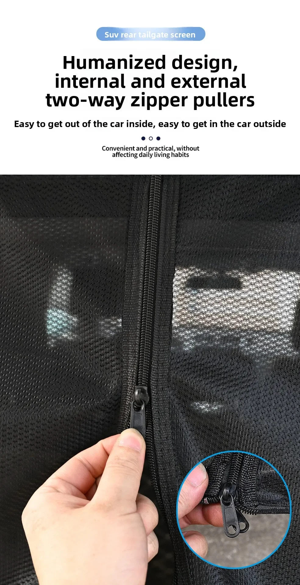Magnetisches Kofferraum-Moskitonetz SUV Heckklappe Belüftungsgitter Insektenschutz Campingausrüstung für Outdoor-Selbstfahrerreisen – Detail 5