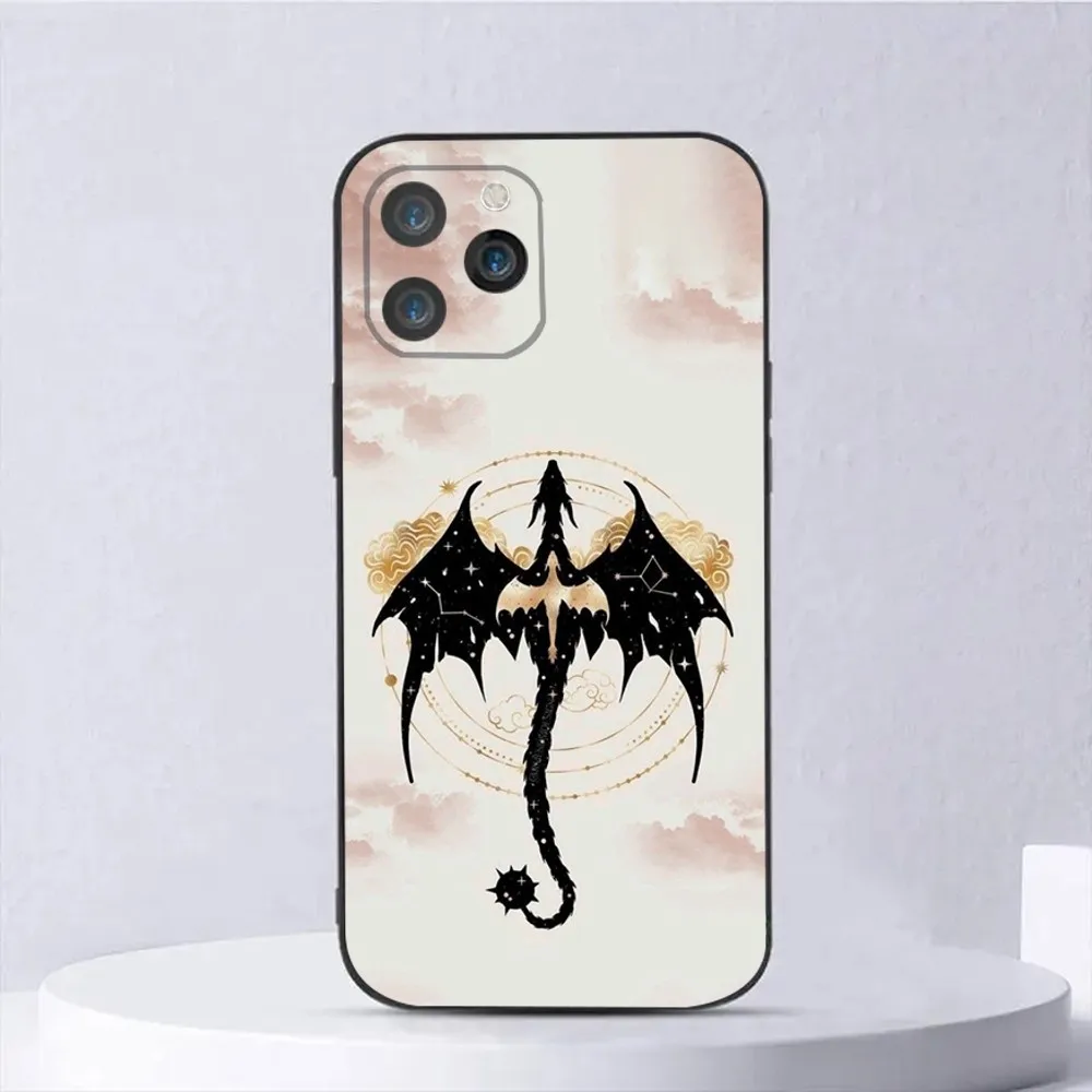 Dragon F-Fourth W-Wing Phone Case For iPhone 16,15,14,13,12,11,Plus,Pro Max,XS,X,XR,SE,Mini,8,7 Soft Silicone Black Cover