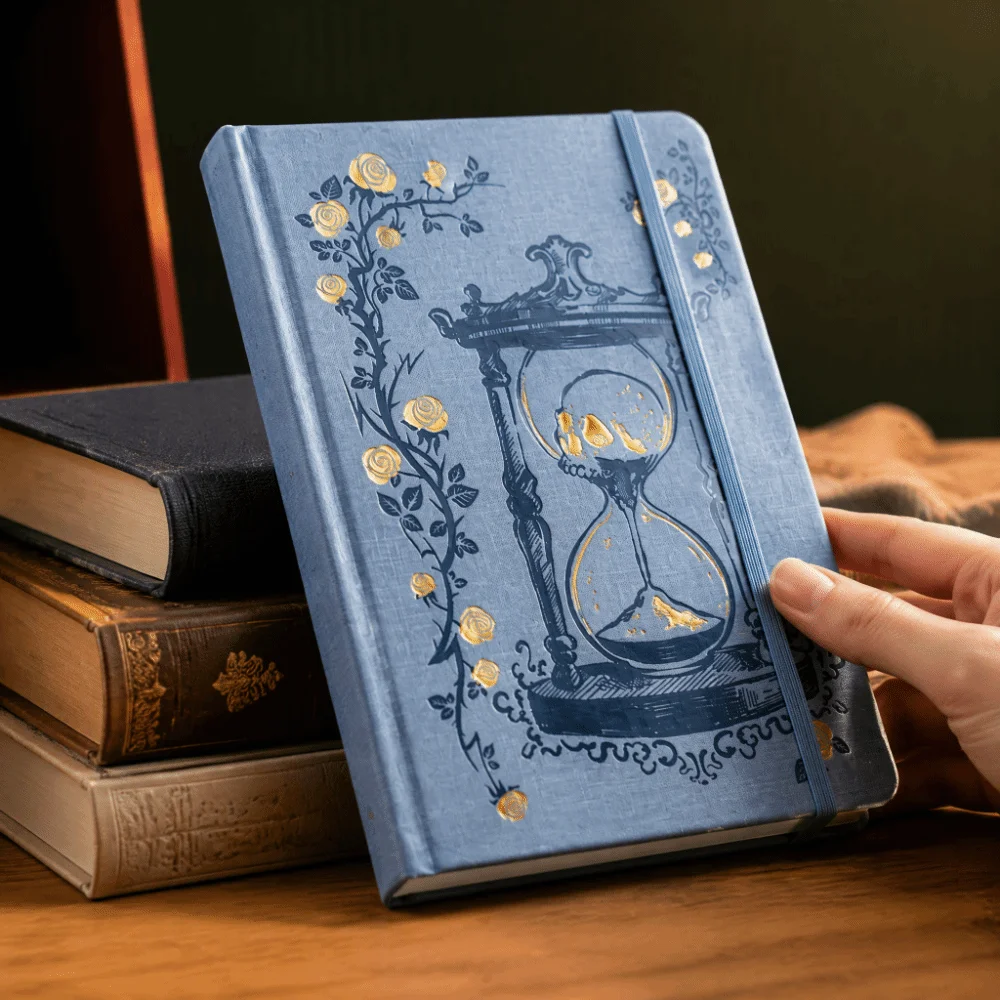PU Leather Hardcover Journal Notebook Hardcover Vintage Writing Notepad Sturdy Hard-Shell Cover Secure Binding Strap