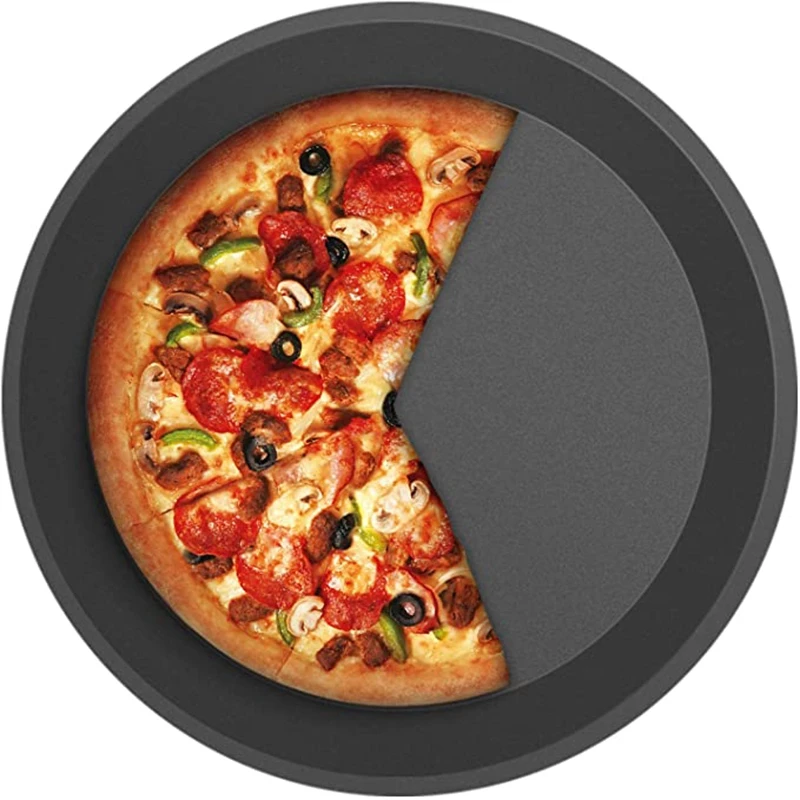 قالب منزلي مستدير غير لاصق ، مقلاة بيتزا ، مقلاة خبز بالفرن