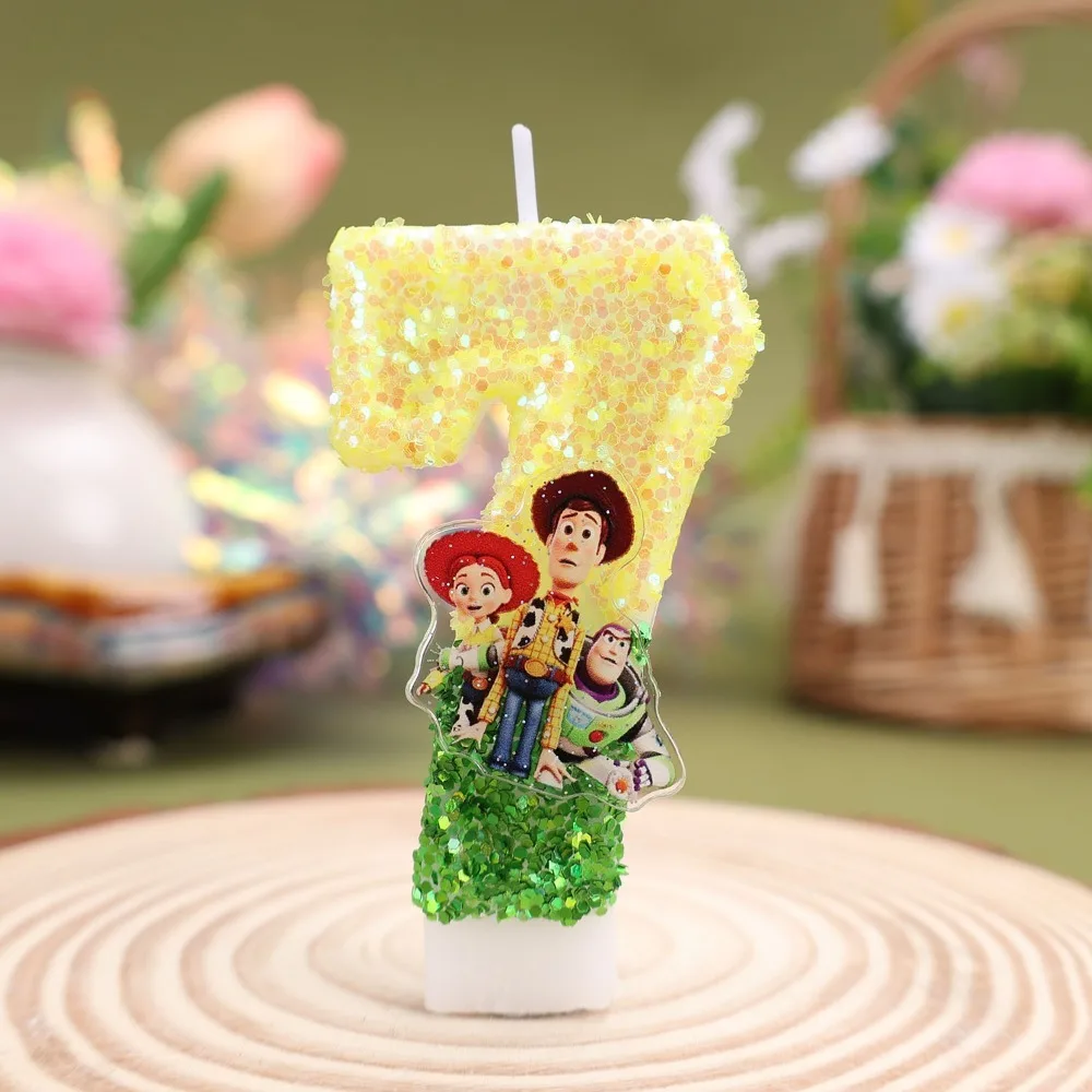 Hot Cute Cartoon T-O-Y Story Digital Candle Numbers 0-9 Kids Birthday Cake Decoration Cartoon Party Supplies Accessory - view 5