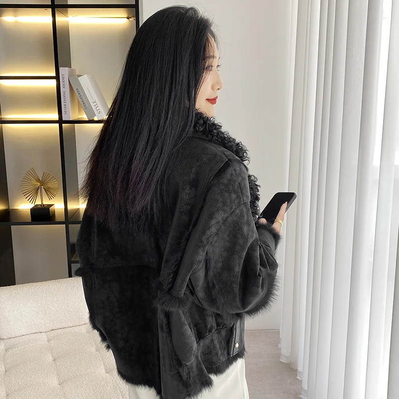 Fur Coat Female Winter 2023 Net Red Haining New Lamb Fur Rabbit Fur One Design Sense Of Short Coat Top Natural Fur Coat