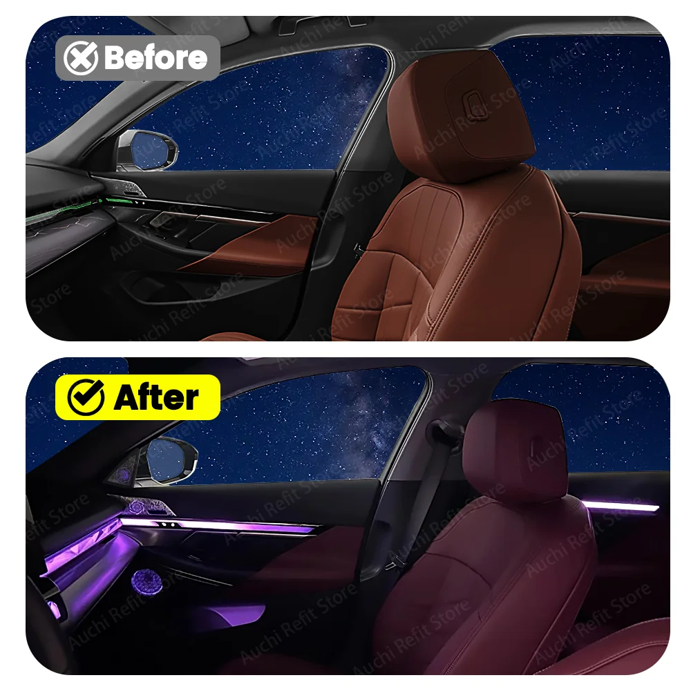 10PCS Luminous Horn Cover For BMW 5 Series G60 G61 I5 G90 G99 M5 Speaker Trim Door Interior Lights LED Cover Kit Plug and Play