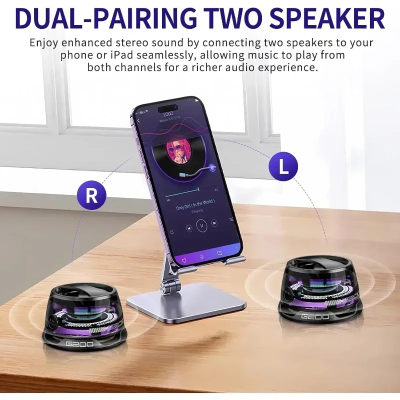 RGB ضوء مكبر صوت بخاصية البلوتوث المغناطيسي المحمولة G200 صندوق صوت صغير بلوتوث 53 مكبر صوت لاسلكي خارجي دش أعلى تصنيف