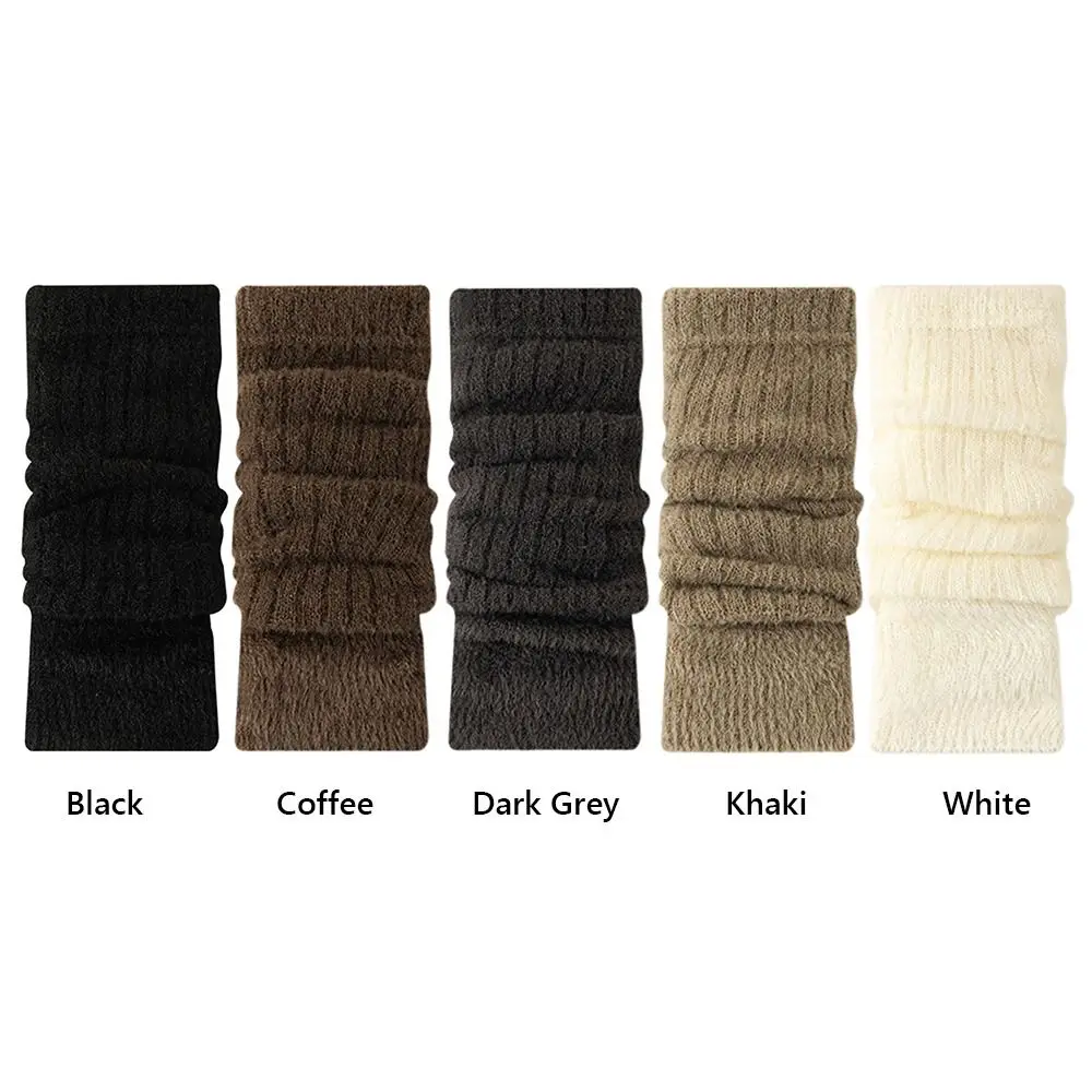 Long Wrist Arm Warmer Gloves Knitted Solid Color Fingerless Gloves Soft Stacked Cold Proof Half Finger Gloves Punk Style