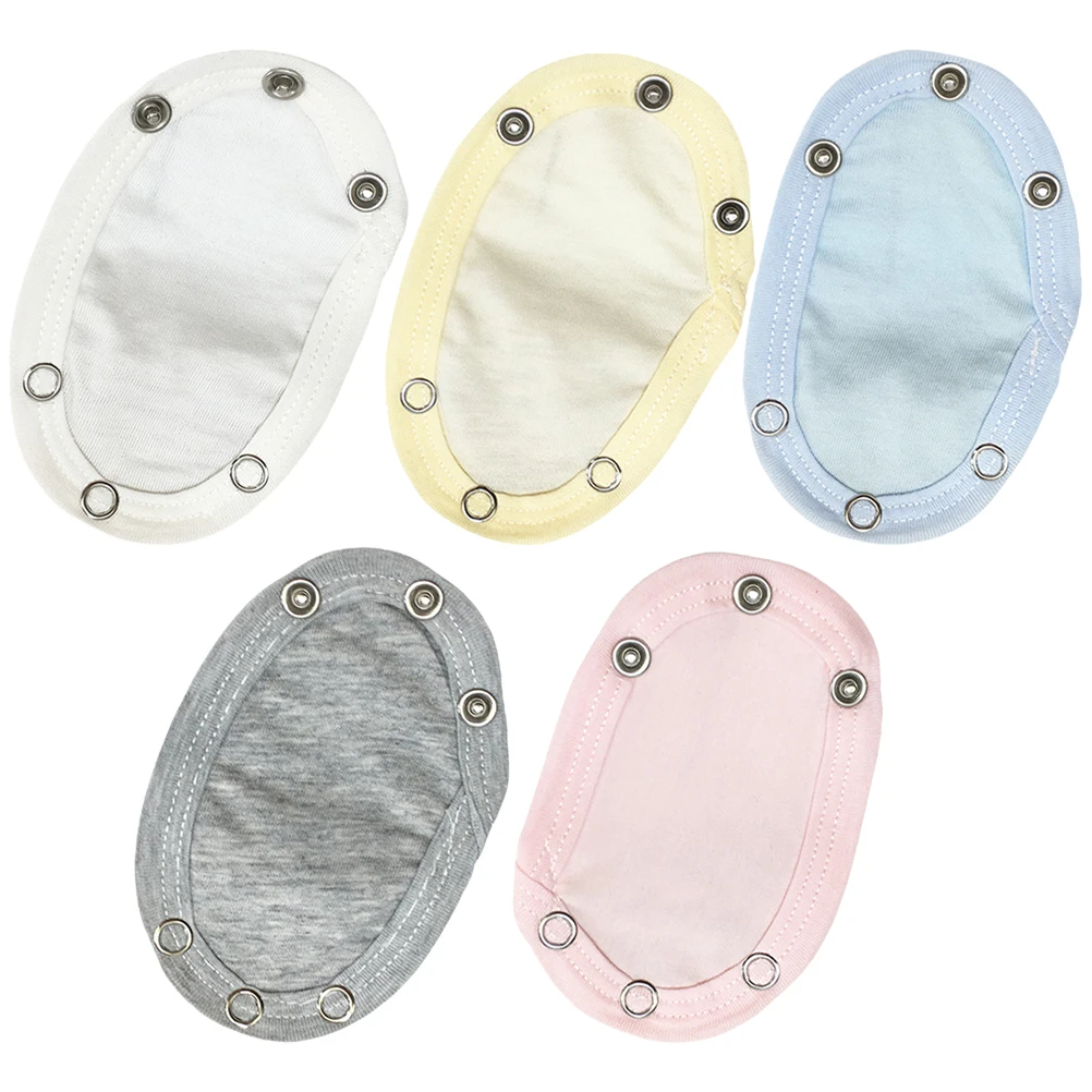 

5pcs Jumpsuit Extender Cotton Bodysuit Extension Snap Closure Toddler Jumpsuits Extenders For Boys Girls Unisex Soft