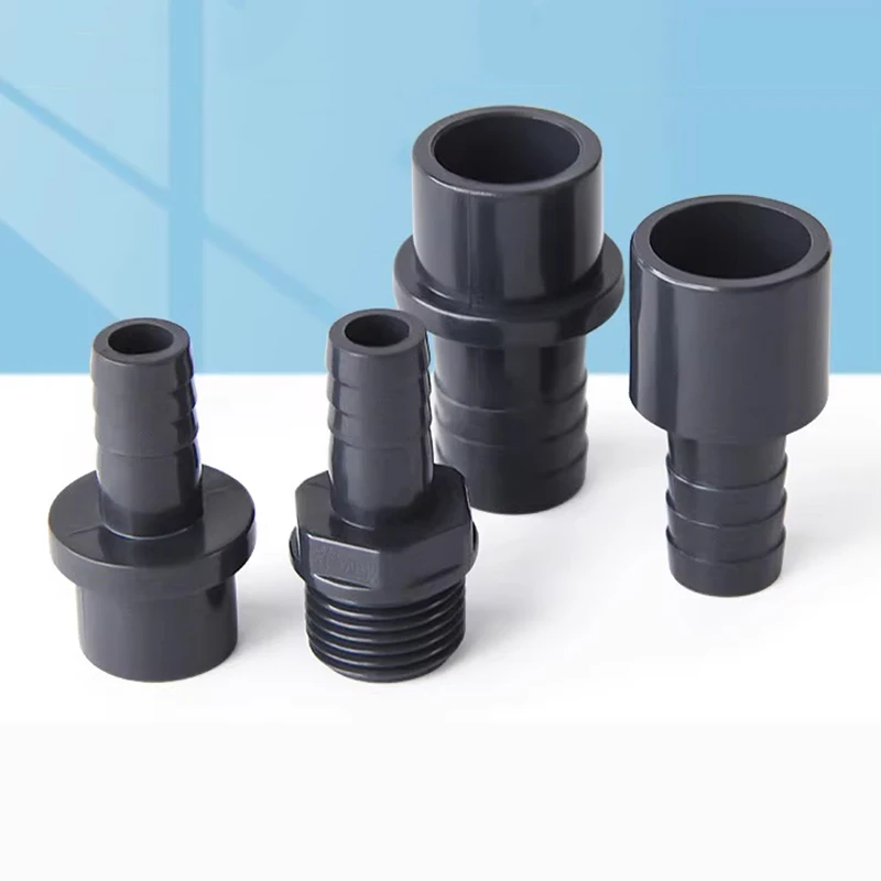 1~5Pcs Dark Grey PVC Pagoda Connector 20/25 To 12/16/20mm Garden Irrigation Hose Fish Tank Accessories PVC Pipe Adapter Fittings