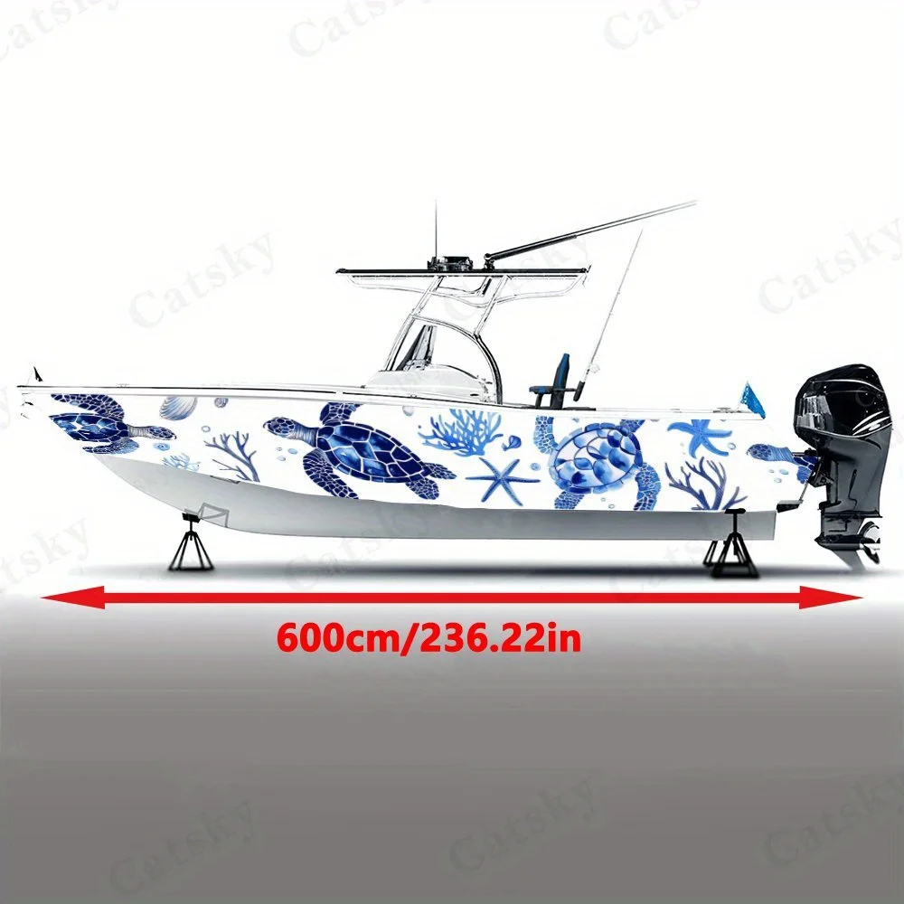Turtle Patterns Boat Sticker Vinyl Ship Pontoon Deck Boat Fishing Decorative Pontoon Boats Decal