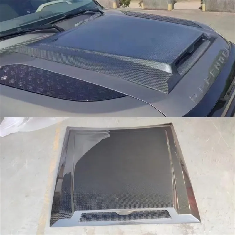 

For Land Rover Defender 90 110 2020-2025 Dry Carbon Fiber Hood Engine Cover Hood Car Headliner Hood Cover Upgrade Auto Parts Kit