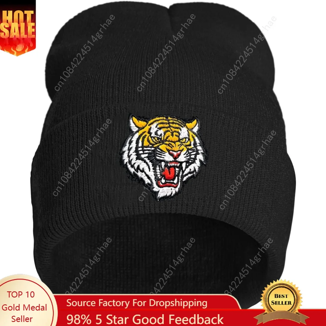 

Beanies Hat, Fashion Men's and Women's Black Cool Embroidered Winter Knit Hat