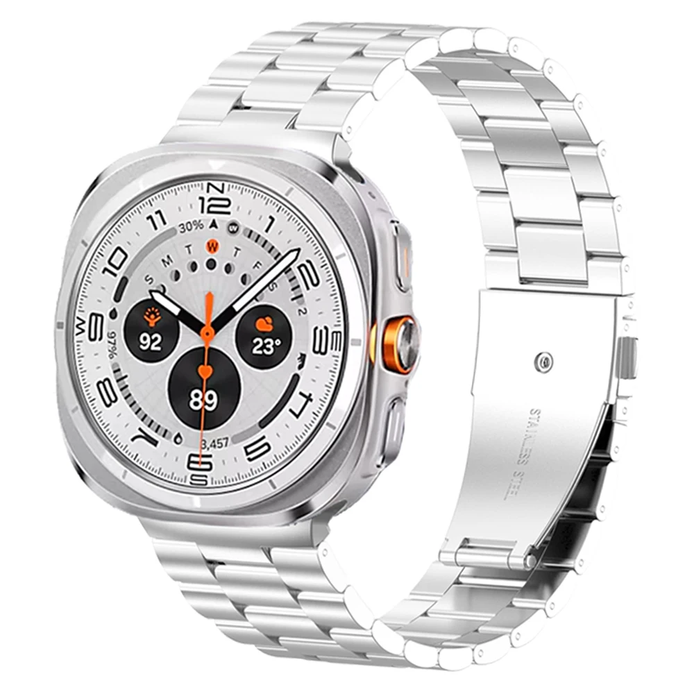 Edelstahlarmband für Samsung Galaxy Watch Ultra 2025, Business-Armband für Galaxy 7 Ultra, 47 mm, gebogenes Ende, Metallarmbänder