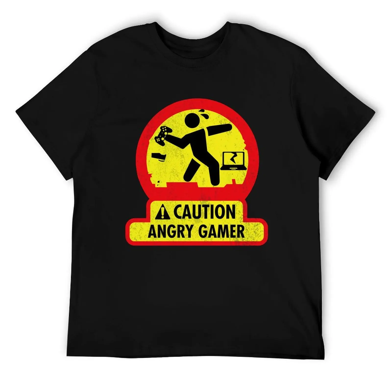 

Caution Angry Gamer - Gaming t shirt T-Shirt funny t shirts cotton t shirt man plain T-Shirt