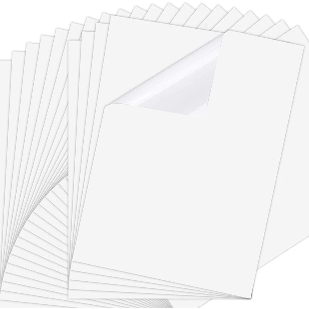 A66F-25 fogli di carta adesiva per getto d'inchiostro da 8,3X11,6 pollici, etichetta di carta ad asciugatura rapida con pellicola trasparente stampabile per stampanti a getto d'inchiostro