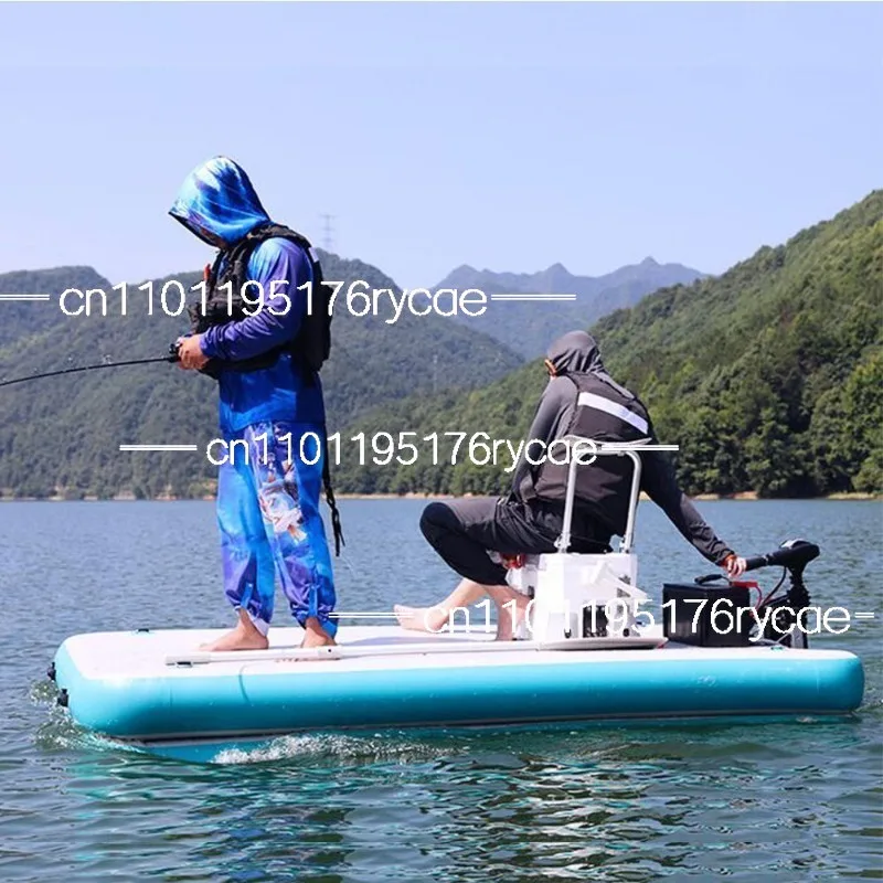 Inflatable brushed air cushion, water fishing floating platform, outdoor fishing sea inflatable floating board, inflatable bed
