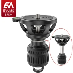 EVUMO 75mm Universal Bowl Tripod Adapter Retractable Half Ball Bowl Leveler Adapter for Tripod Ball Head Fluid Hydraulic Head