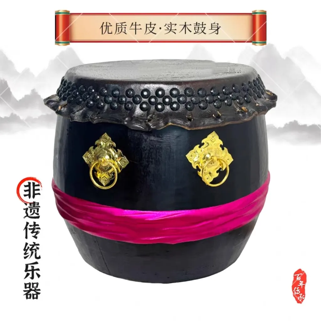 Chinese Southern Lion Dance Drum, First Layer Buffalo Cowhide Percussion Instrument, Festival Tang Drum