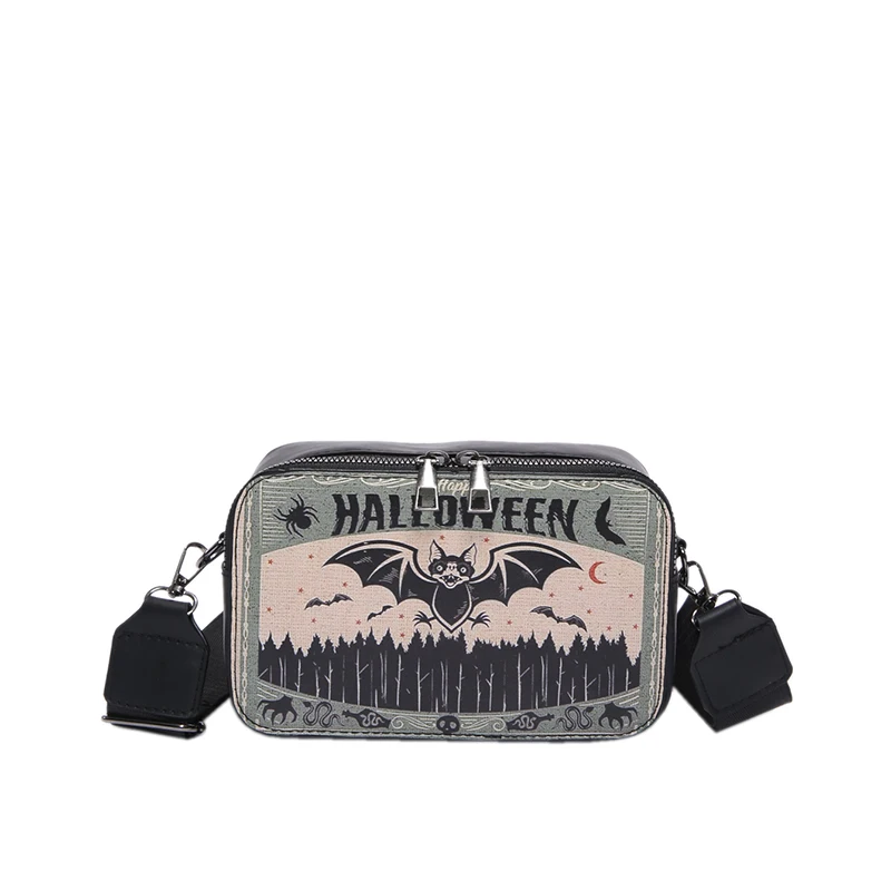 

Shoulder Bag for Women Adjustable Strap Satchel Purse PU Leather Zipper Clutch Purse for Halloween Travel Shopping