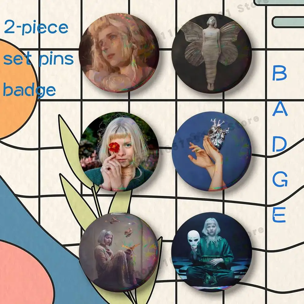 All My Demons Greeting Me As A Friend Brooches for Backpack Accessories 25 32 44 58 75mm Round 2-piece set Free Mix