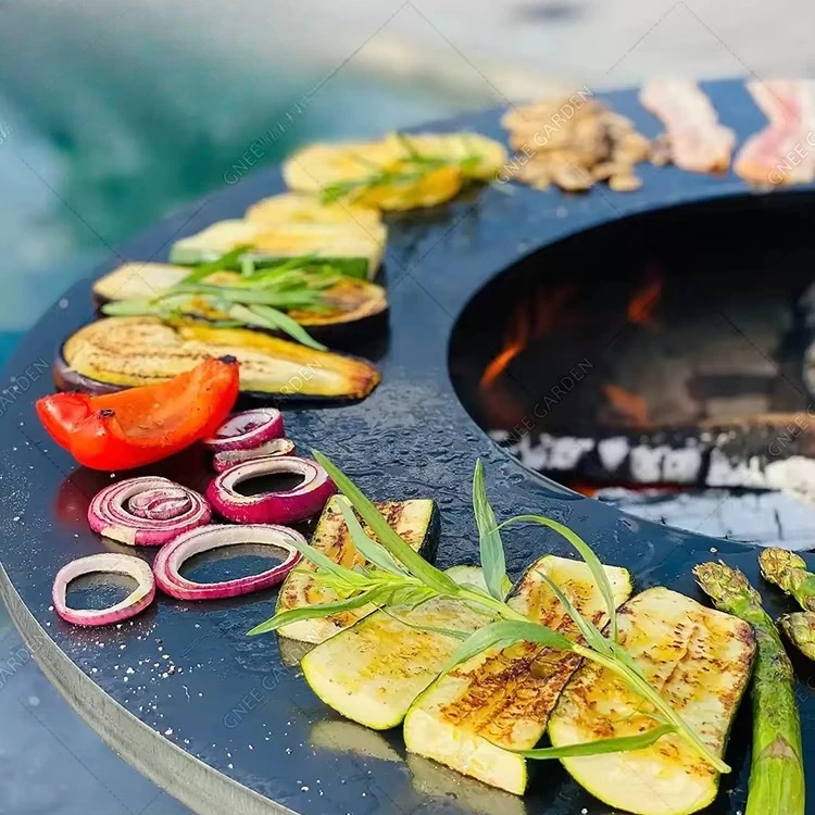 Corten Steel Fire Pit Barbecue Outdoor Barbecue Grill Grill a Barbecue Wood Burning Metal