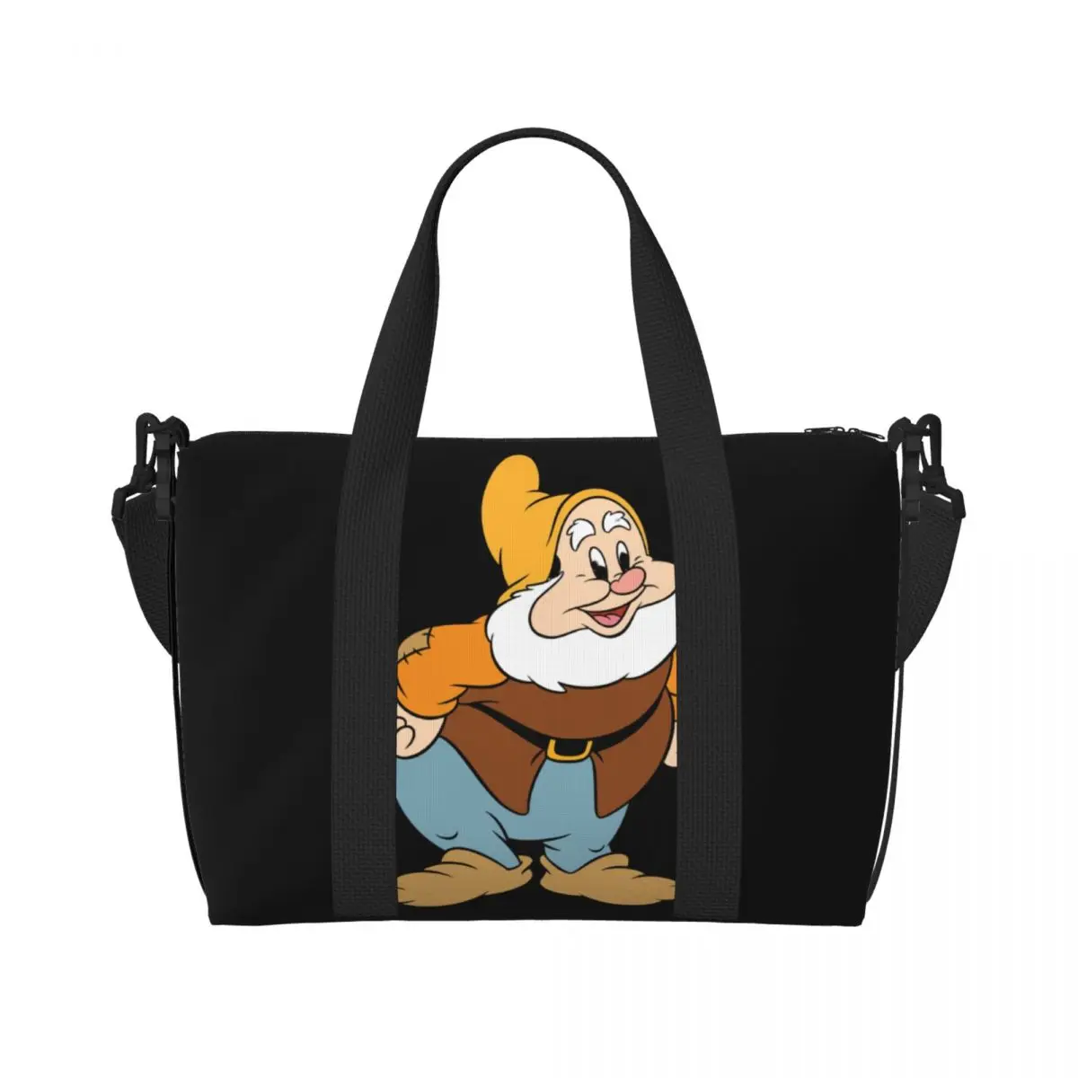 Custom Snow White And The Seven Dwarfs Grocery Tote Shopping Bags Women Large Capacity Gym Beach Travel Bags