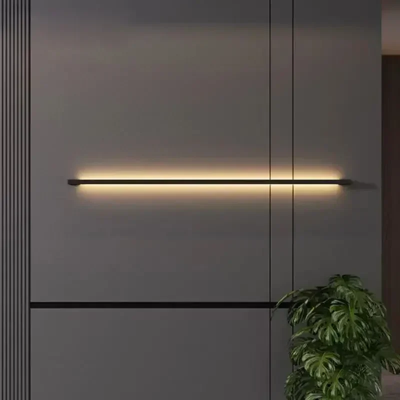 Minimalist Long Wall Lamp Modern LED Wall Mounted Light Indoor Living Room Bedroom Background Lamp Home Decora Fixtures 110/220V