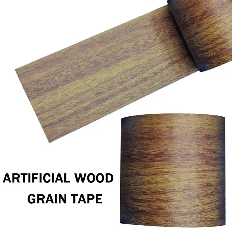 Cinta de renovación autoadhesiva con textura de madera, accesorio de reparación de muebles impermeable para puertas, pegatinas de muebles de grano de madera
