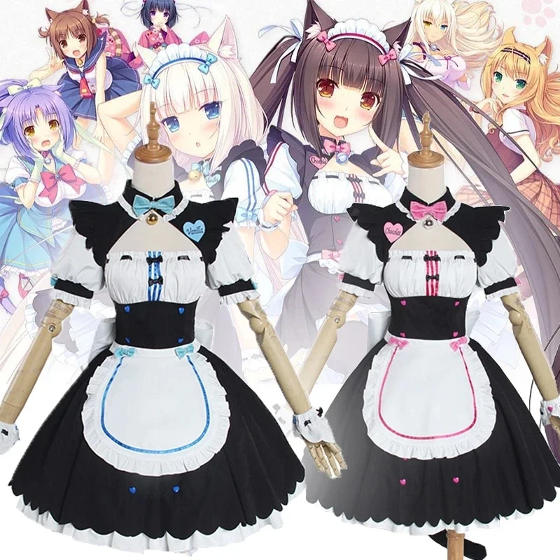 

Chocola NEKOPARA Косплей Платье Костюмы Ванильное Платье Горничной Костюм Kawaii Cat Neko Girl NEKOPARAA Cos Наборы Женские Игровые Юбки