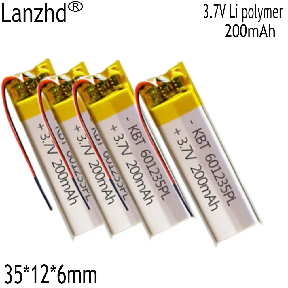 1-10pcs CE Rohs 3.7V 300mAh Rechargeable Battery 601235 Lithium Polymer Li-Po ion batteries DIY Mp3 GPS PSP bluetooth Headphone