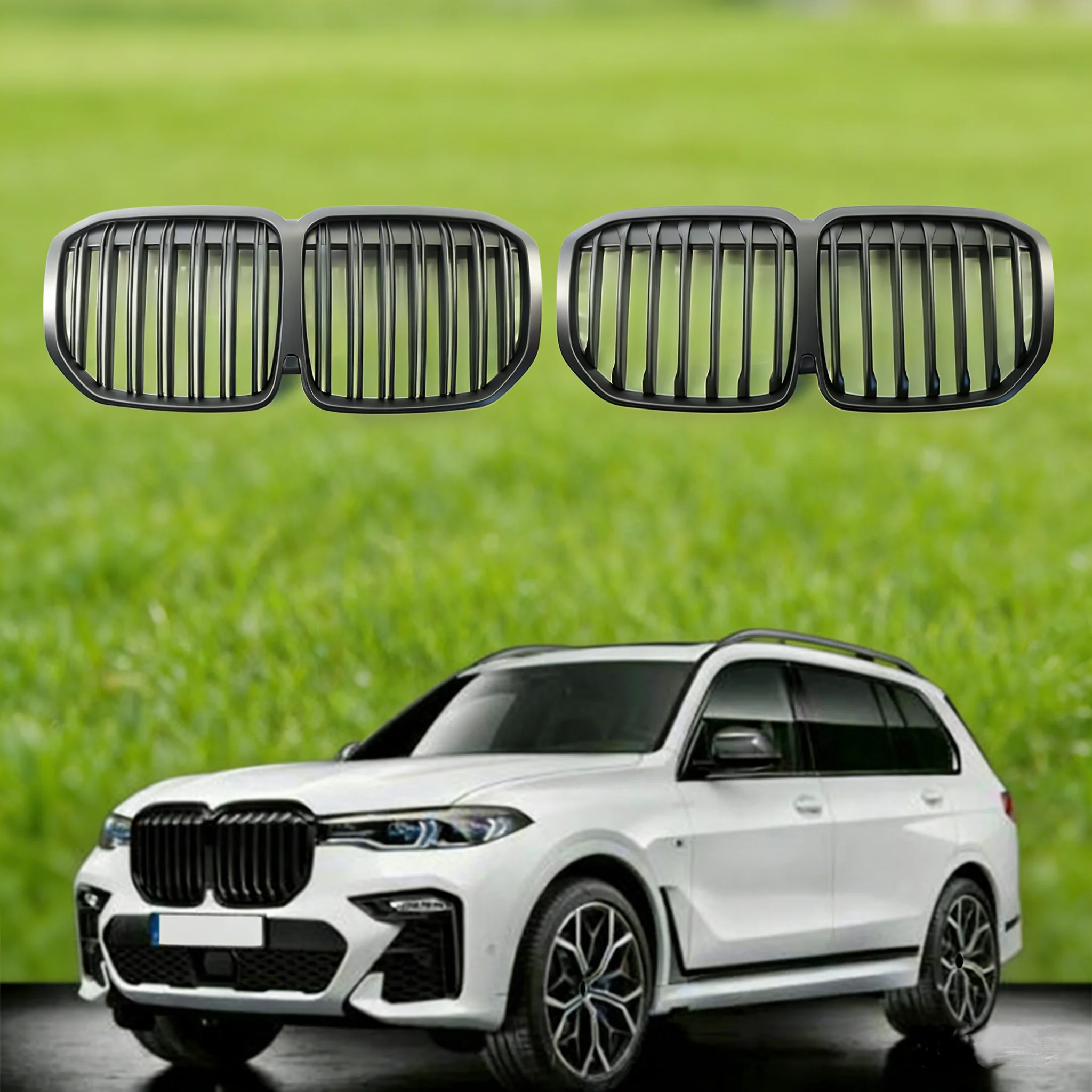 

Автомобильная передняя решетка почек, замена матовой решетки для BMW G07 X7 2019 2020 2021 2022 M Power Performance, спортивный стиль, гоночные грили