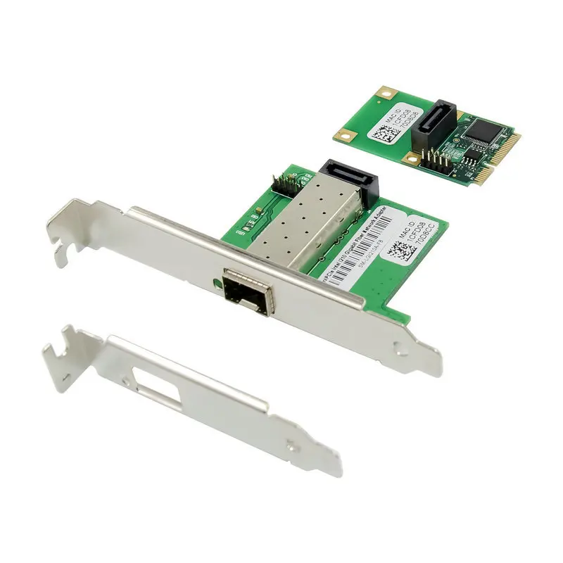 Factory price wholesale Mini PCIe Gigabit Fiber Server Network Card I210 Single Port SFP Fiber LC Adapter Industrial Grade