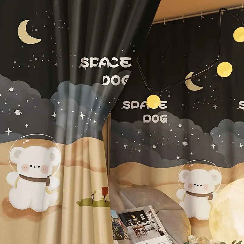Picture 3: 1pc cartoon privacy bed curtain - blackout, dust-proof for single and bunk beds, perfect for families and school dormitories