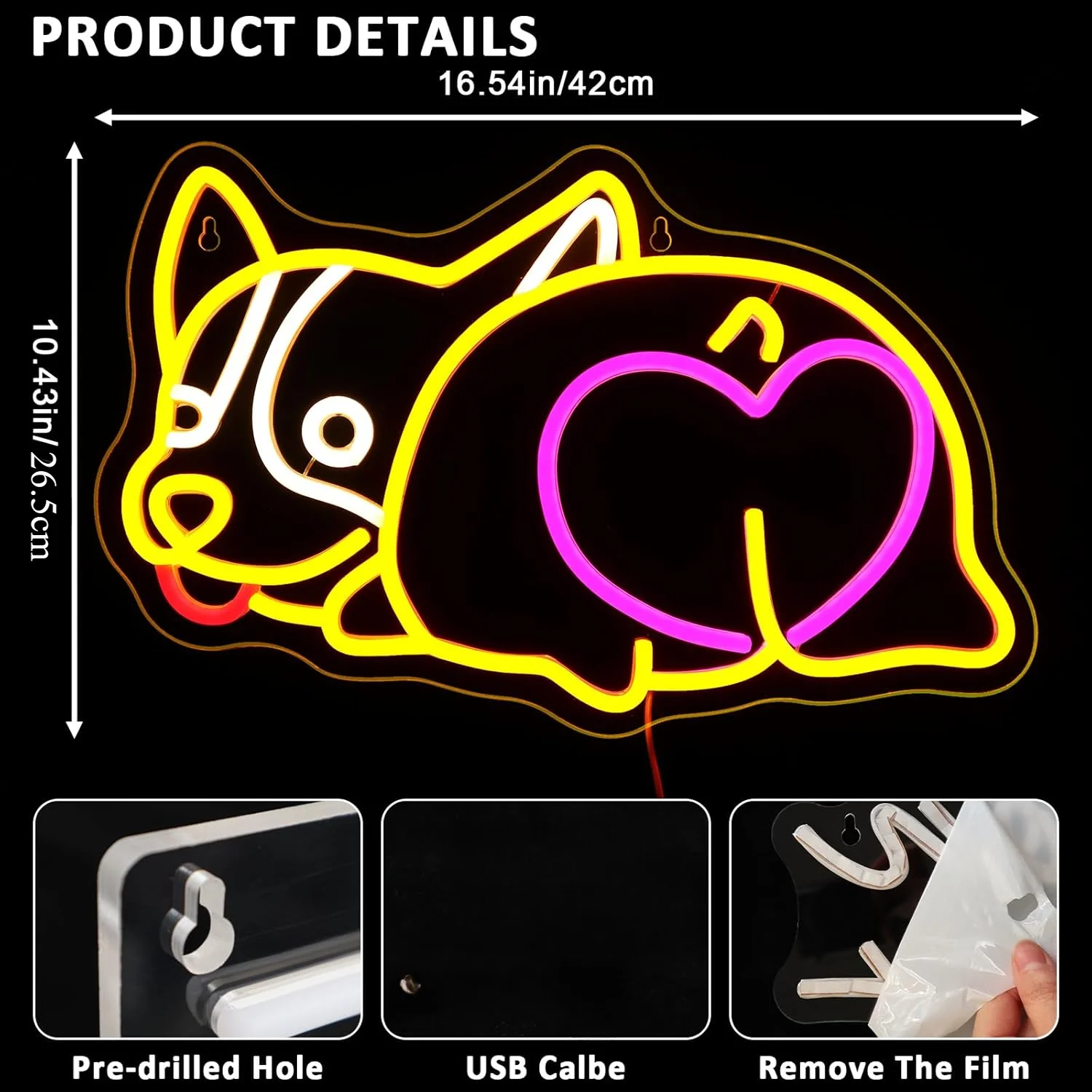 Lampu Neon Anjing Corgie Dekor - Zoo Party Games ulasan dan harga