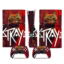 Game Stray PS5 Slim Disc Skin Sticker Decal Cover for Console and 2 Controllers New PS5 Slim Disk Skin Vinyl